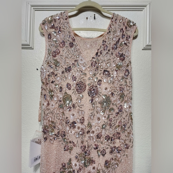 Mac Duggal 5500 Pink Floral Embellished Cap Sleeve Trumpet Gown 14 Wedding Party - Picture 10 of 15